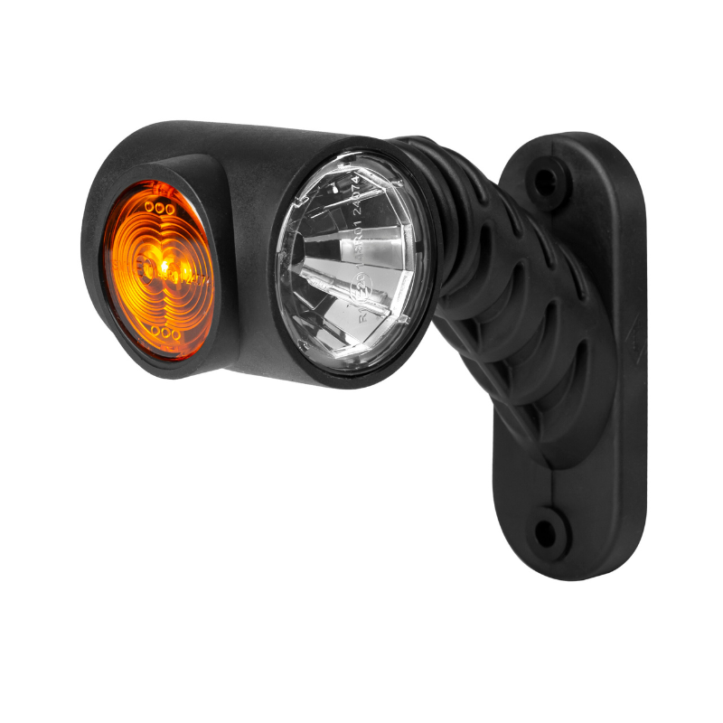 Lampa LED gabarit, brat scurt diagonal, Graphite, 12 24V, pozitie alb portocaliu rosu, 12.5cm Stanga