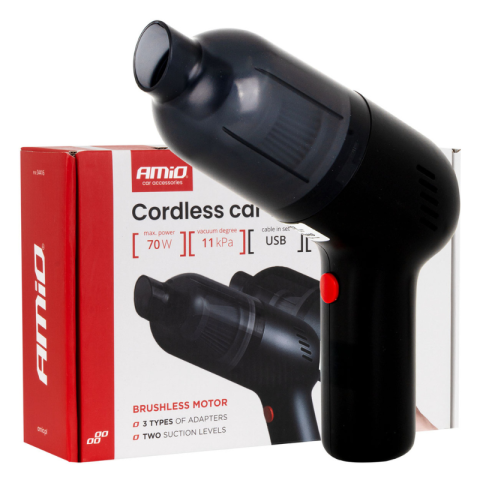 Aspiratoare si suflante - Aspirator auto, fara fir, motor brushless, 70W, 11kPa, filtru HEPA, port USB-C