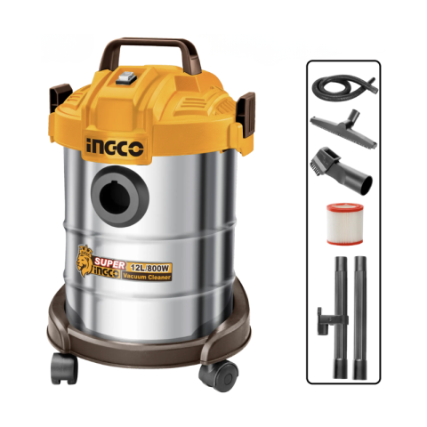 Aspiratoare si suflante - Aspirator umed/uscat, 12L 800W ,cu filtru HEPA, recipient metalic, pentru casa si atelier