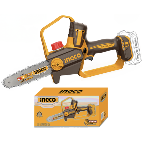 Motofierastraie, fierastraie si debitoare metal - Fierastrau electric 20V 20 cm, brushless, viteza lant 11 m/s pentru gradina