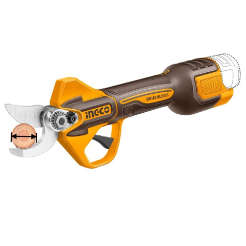 Coase electrice, Motocoase, Trimmere si Accesorii - Foarfeca Electrica Gradina, 16V, Motor Fara Perii, Taiere 25mm, 2 Acumulatori 2.0Ah