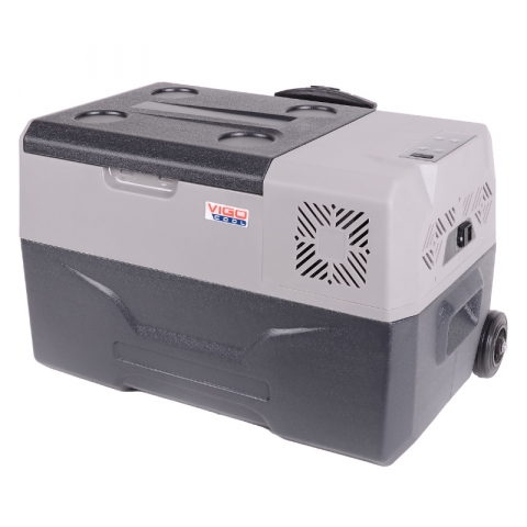Frigidere - Frigider auto portabil cu roți si maner telescopic, 30L, compresor, 12/24/230V, Bluetooth si Aplicatie