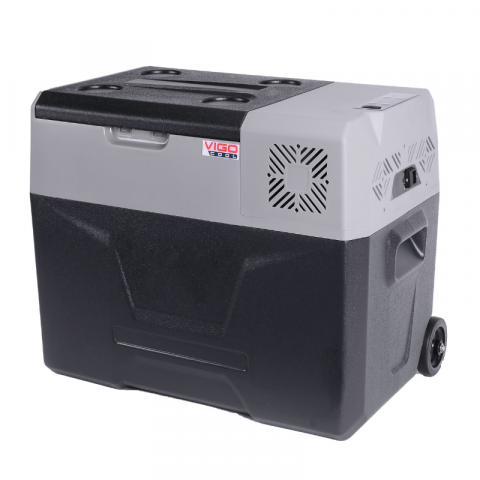 Frigidere - Frigider auto 40L, portabil, compresor, 12/24/230V, cu roti si maner retractabil, Bluetooth