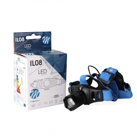 Lanterne si becuri - Lanterna de cap, reglabila, Q5 3xAAA, ABS + Aluminiu