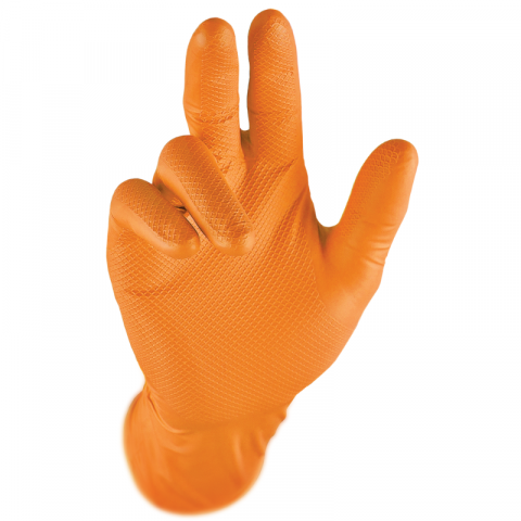 Echipamente de protectie si siguranta - Mănuși de nitril Grippaz 240mm 50buc/cutie, Orange