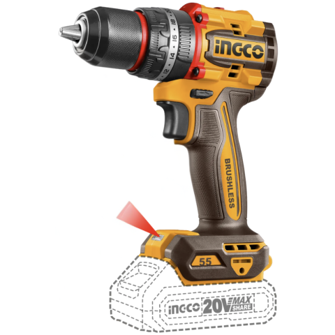 Scule electrice - Masina de insurubat cu impact 20V, 55Nm, brushless, 2 acumulatori 2Ah, 13mm