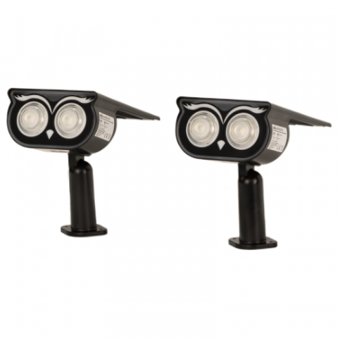 Lampi solare si Proiectoare - Mini Lampa Solara Decorativ, Design Bufnita, 2W, 110Lm, IP65