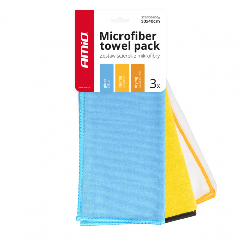 Perii si lavete auto - Pachet Prosoape Microfibra 30x40cm, Densitati Asortate (275g, 300g, 600g)