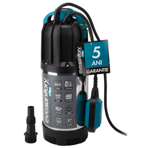 Casa si Gradina - Pompa submersibila multietajata, inox, 800W, 6500l/h, 30m, cu plutitor automat