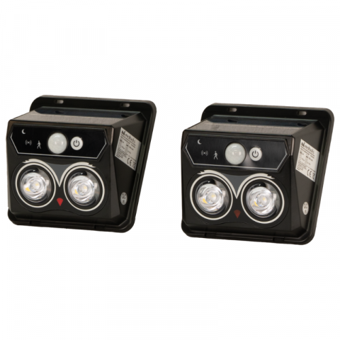 Lampi solare si Proiectoare - Lampa Solara Perete cu Senzor de Miscare, 1W LED, 110Lm, Lumini Reglabile, IP54