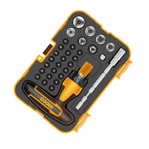 Surubelnite si truse surubelnite - Set surubelnita cu maner T, 31 Piese, CR-V, cu Clichet, Magnetic, Accesorii incluse