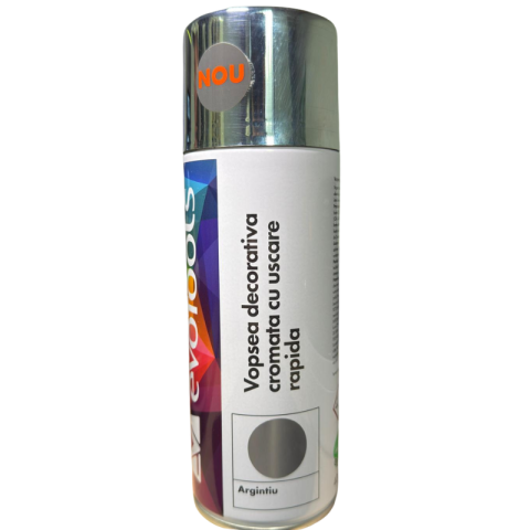 Auto - Spray vopsea cromata, argintiu, 400ml, uscare rapida efect metalic decorativ