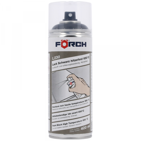 Vopsea spray si antifoane - Spray vopsea termorezistentă culoare Negru  +650°C, L230, 400ML