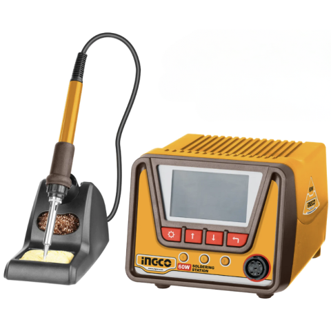 Pistoale aer cald si truse de lipit - Statie de lipire, 60W, display digital, incalzire rapida, element ceramic, suport inclus, reglaj temperatura precision