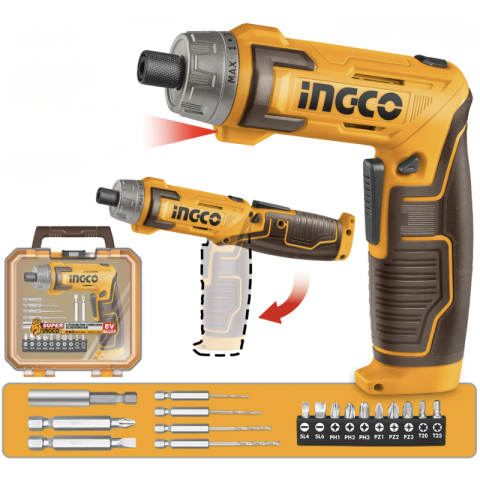 Scule si unelte - Surubelnita electrica 8V, 6Nm cuplu, 15 trepte, maner ajustabil, set 17 piese