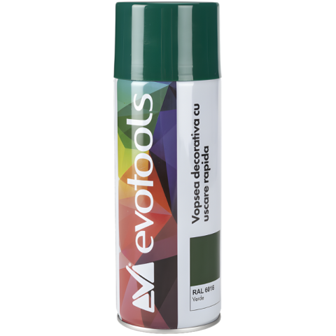 Vopsea spray si antifoane - Vopsea Acrilica Spray, RAL 6016 Verde, 400 ml, Uscare Rapida, Decorativa