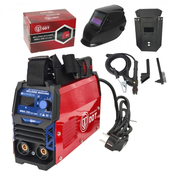 Pachet promo Aparat de sudura DDT PROFESSIONAL DDT-2002 , MMA 350A, afisaj electronic LCD, Invertor, tehnologie inalta + Masca Sudura Automata cu Reglaj si Cristale [1]