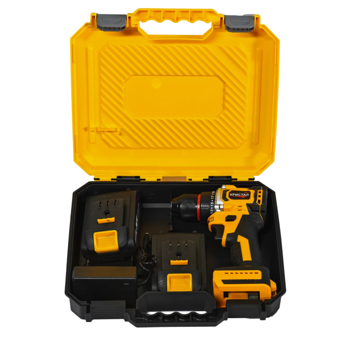 Bormașină cu acumulator DDT-KRISTAL 36V, 2 acumulatori Li-Ion 2.0Ah, motor fara perii (brushless), 2 viteze, cuplu reglabil, sistem autoblocaj,  valiză de transport [3]