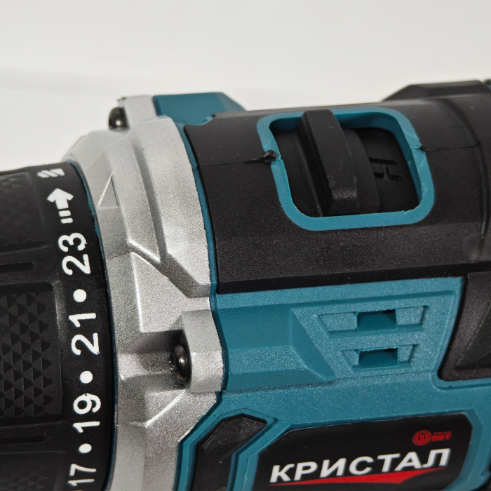 Bormașină cu acumulator DDT-KRISTAL 36V, 2 acumulatori Li-Ion 2.0Ah, motor fara perii (brushless), 2 viteze, cuplu reglabil, sistem autoblocaj,  valiză de transport [15]