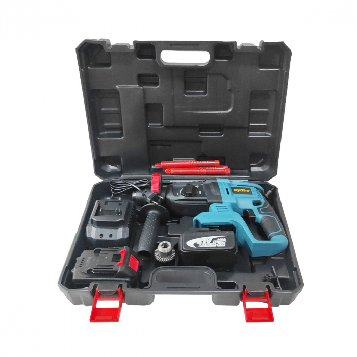 Ciocan rotopercutor cu 2 acumulatori , Mustang , 21 V , 4 AH , 1.9 J , 1150 RPM , 2 Mandrine , Model 2023 [3]