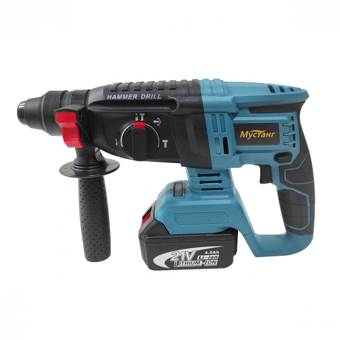 Ciocan rotopercutor cu 2 acumulatori , Mustang , 21 V , 4 AH , 1.9 J , 1150 RPM , 2 Mandrine , Model 2023 [12]