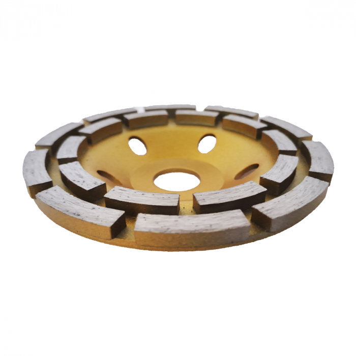 Disc diamantat 125 mm, cu segmente pentru slefuit suprafete beton, mozaic, marmura , Galben [5]