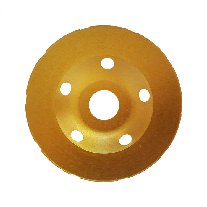 Disc diamantat 125 mm, cu segmente pentru slefuit suprafete beton, mozaic, marmura , Galben [3]