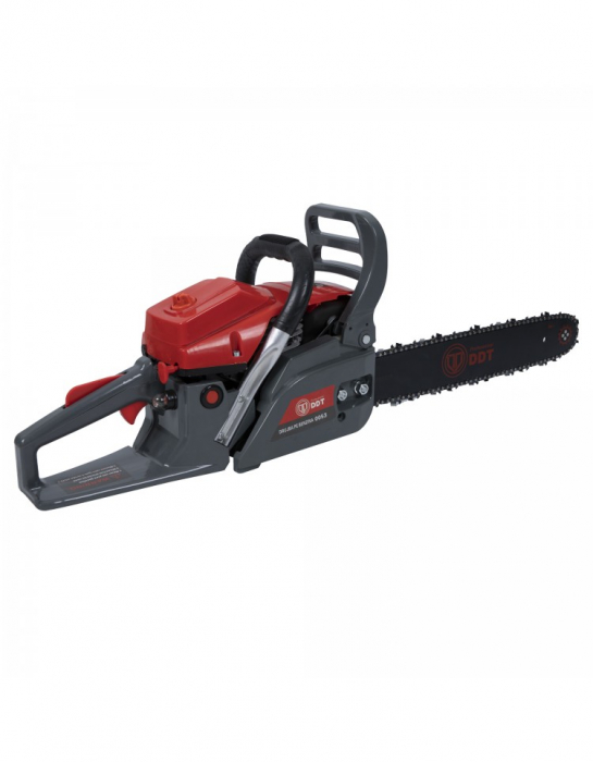 Drujba (motofierastrau) pe benzina DDT 0053, 6 CP, 58 CC, 2 timpi, 45 cm lungime lama, pornire la sfoara, 0.55 l capacitate rezervor, 0.325 pas lant, 2 lame, 2 lanturi [4]