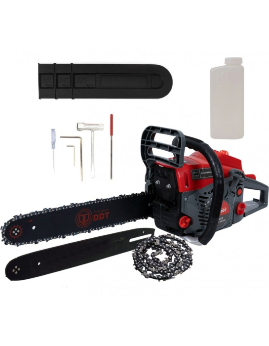 Drujba pe benzina DDT 0053, 6 CP, 58 CC, 2 timpi, 2 lame, 2 lanturi + ulei amestec, ulei ungere lant [3]