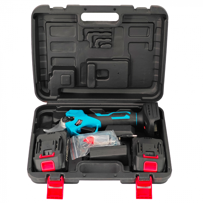 Foarfeca electrica pentru vita de vie, crengi, DDT-CRISTAL cu 2 Acumulatori 21 V, 2000 mAh, Albastru [7]
