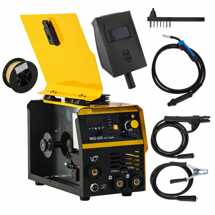 Invertor/Aparat de sudura MIG/MMA DDT PROFESIONAL cu Electrozi si Sarma,220 V, 320A + 4 Role Sarma 0.8-1.0 mm DDT [9]