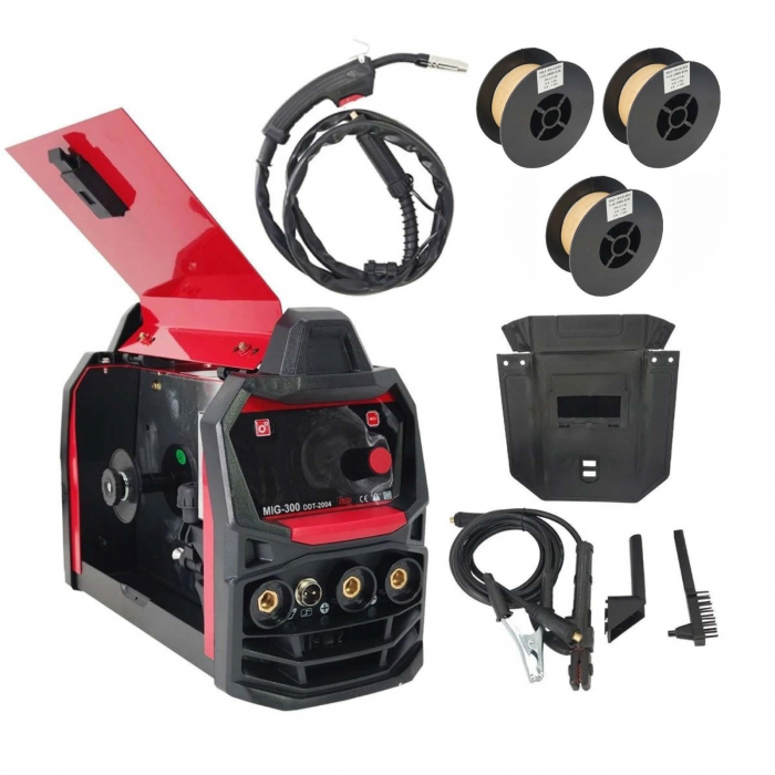 Invertor/Aparat de sudura MIG/MMA cu Electrozi si Sarma, + 3 Role Sarma 0.8-1.0 mm [1]