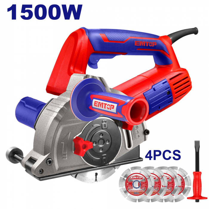 Masina electrica de debitat canale 1500W, adancime taiere 3-29mm, latime 8-30mm, 4 discuri incluse - EMCR15001, EMTOP [4]