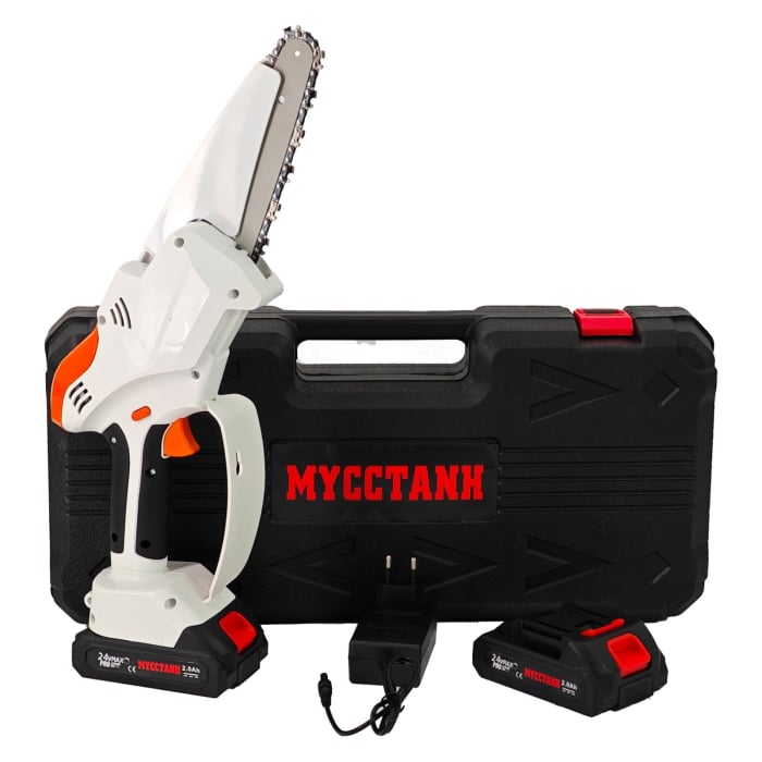 Mini drujba cu 2 acumulatori DDT-MUSTANG, 24 V, 2 Ah, Model nou, 2 Lame & 2 Lant [2]