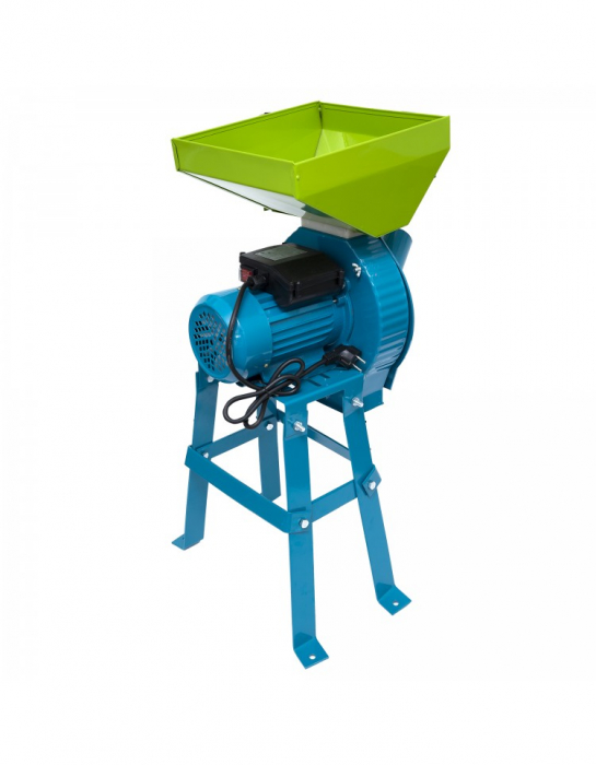 Moara electrica cu Suport pentru cereale, boabe si stiuleti porumb, Cuva Mare, WertCraft, 3.5 kW, 3000 rpm, 200 Kg/h [3]