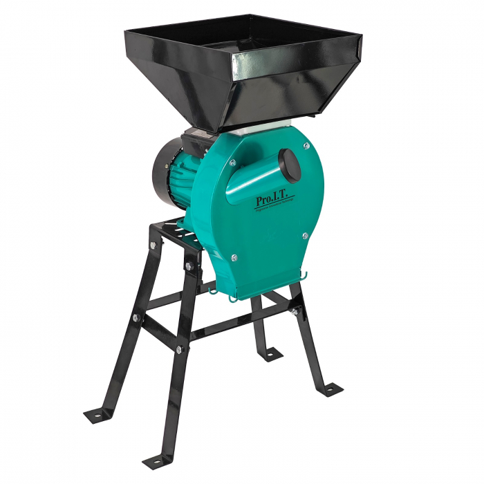 Moara electrica cu suport din metal pentru cereale si stiuleti (2 in 1), DDT-PRO.I.T. Cuva Mare, motor 3,9 kw , 3000 rpm, 320 kg/h, 4 site de rezerva, 20 ciocanele,bonus sac,surubelnita si perie. [4]