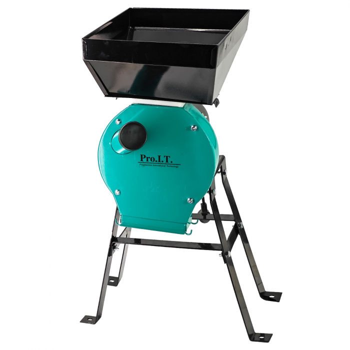 Moara electrica cu suport din metal pentru cereale si stiuleti (2 in 1), DDT-PRO.I.T. Cuva Mare, motor 3,9 kw , 3000 rpm, 320 kg/h, 4 site de rezerva, 20 ciocanele,bonus sac,surubelnita si perie. [6]