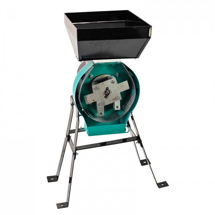 Moara electrica cu suport din metal pentru cereale si stiuleti (2 in 1), DDT-PRO.I.T. Cuva Mare, motor 3,9 kw , 3000 rpm, 320 kg/h, 4 site de rezerva, 20 ciocanele,bonus sac,surubelnita si perie. [5]