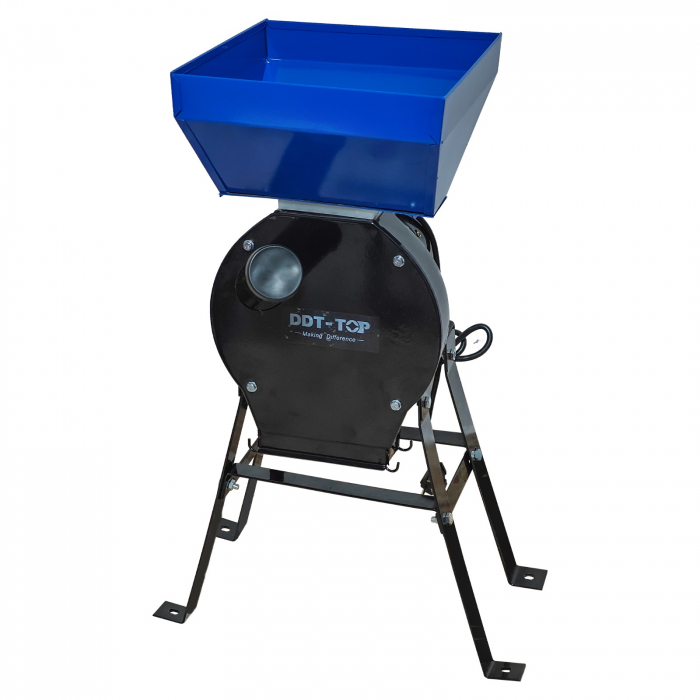 Moara electrica cu suport din metal pentru cereale si stiuleti, DDT-TOP,Cuva Mare, 20 ciocanele, motor 4.2 kw, 3000 rpm, 320 kg/h, 4 site de rezerva, bonus sac, surubelnita si perie. Buton on/off [5]