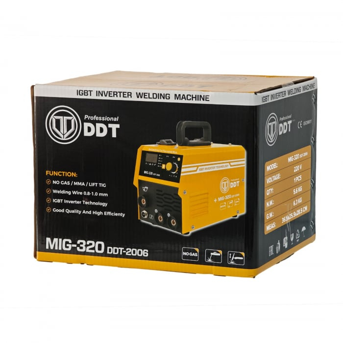 Pachet promo Invertor/Aparat de sudura MIG/MMA DDT PROFESIONAL cu Electrozi si Sarma, 220 V, 320A + Masca de sudura cu cristale [10]