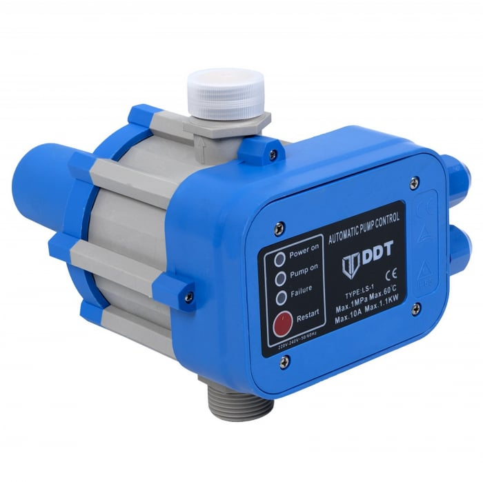 Pachet promo Pompa de suprafata JET100P, 1.5kW, apa curata, 60L/min, 50m, 1" cu buton pornire-oprire si bobinaj masiv cupru + Presostat electronic automat DDT LS1, 1.1kW, 10 bar [11]