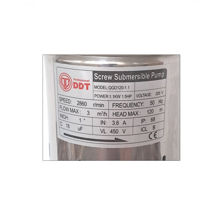 Pachet promo Pompa submersibila, DDT, QGD120 , 1.1 kW, Inox, 3 m³/h, 120 + Prescontrol LS6 [4]
