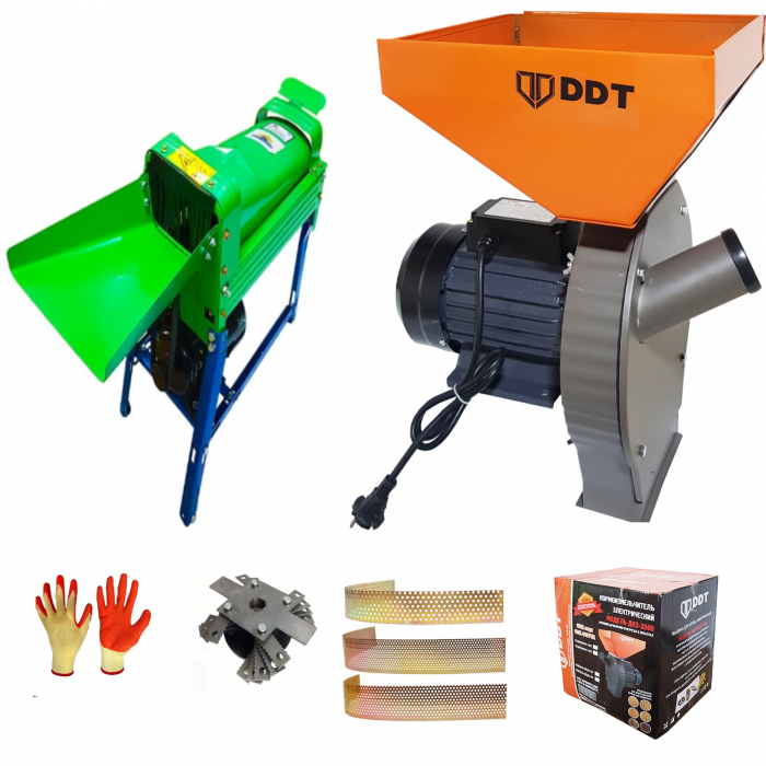 Pachet promo Moara cereale, uruiala si stiuleti, 3.5 Kw + Batoza/Masina de porumb electrica pentru curatat porumb, DDT Profi, motor inclus, 1500 W, 800 kg/h [1]