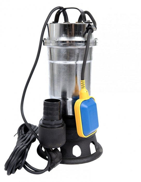 Pachet promo Pompa pentru apa murdara cu plutitor fara tocator, DDT, Inox, SWP2550F, 2550 W, 25 mc/h + Furtunul de pompier 2'' 20 m, 8 bari, cu cuple [2]