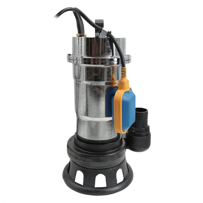 Pachet promo Pompa pentru apa murdara , cu plutitor si tocator , 3000 W , Adancime evacuare maxim 8 Metri, corp inox + Furtunul de pompier 2'' 20 m, 8 bari, cu cuple [6]
