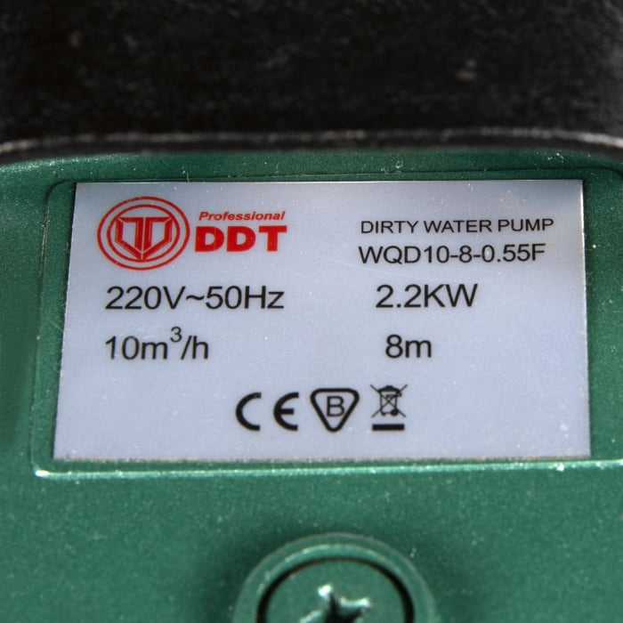 Pachet promo Pompa submersibila apa murdara, cu plutitor, fara tocator, DDT, WQD10, 2200 W, 10 m³/h, 8 m + Furtunul de pompier 2'' 20 m, 8 bari, cu cuple [4]