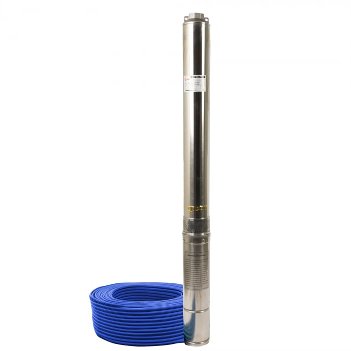 Pachet promo Pompa submersibila de mare adancime, DDT, 4SDM3-20, 2500 W, 20 turbine, 12 m³/h Inox, 30 m cablu + Presostat electronic inteligent digital reglabil DDT [2]