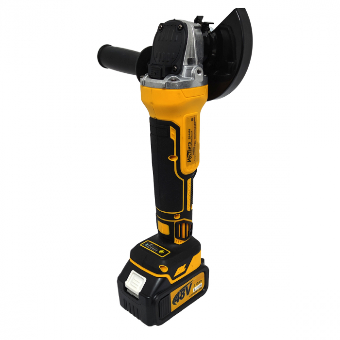 Polizor unghiular cu 2 acumulatori, DDT Mustang, 48 V, 5 Ah, Diametru disc 125 mm, 8100 Rpm, Galben [4]