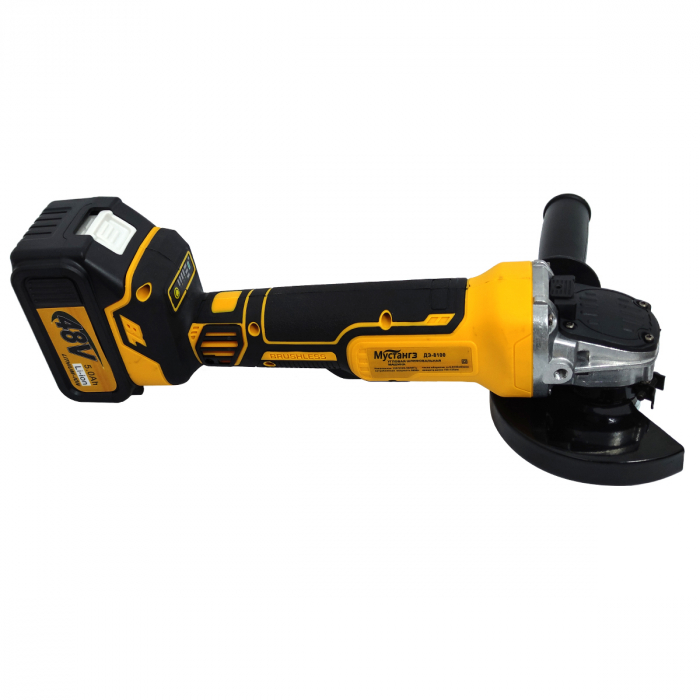 Polizor unghiular cu 2 acumulatori, DDT Mustang, 48 V, 5 Ah, Diametru disc 125 mm, 8100 Rpm, Galben [3]