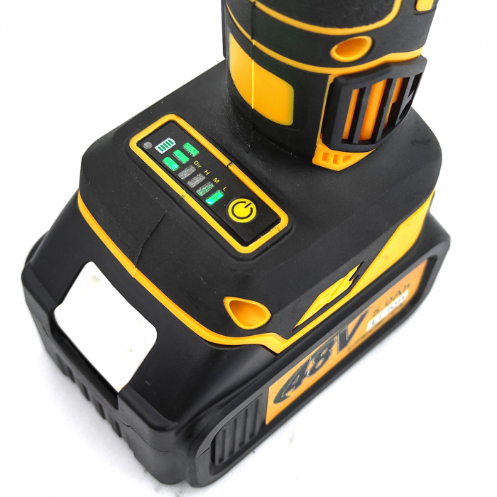 Polizor unghiular cu 2 acumulatori, DDT Mustang, 48 V, 5 Ah, Diametru disc 125 mm, 8100 Rpm, Galben [5]